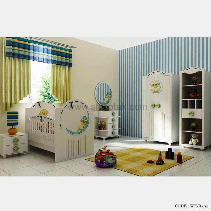 سرویس خواب نوزاد سفید مدل بره ناقلا