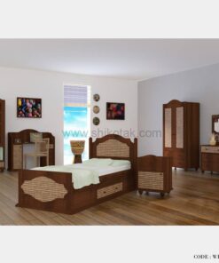 سرویس خواب نوجوان-جوان قهوه ای مدل کلاسیک