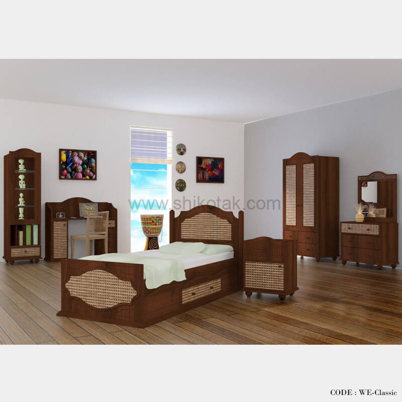 سرویس خواب نوجوان-جوان قهوه ای مدل کلاسیک