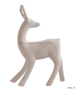 مجسمه گوزن شاخ دار سفید پلی استر