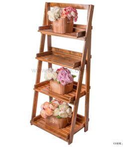 جا گلدانی چوبی تاشو گردوئی