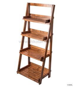 جا گلدانی چوبی تاشو گردوئی