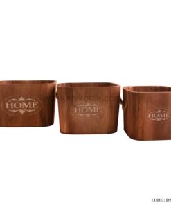 باکس نظم دهنده چوبی سه عددی قهوه ای طرح home