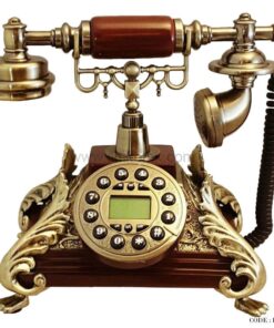 تلفن دکوری رومیزی قهوه ای طرح برگ