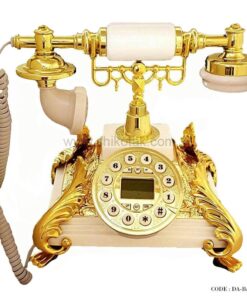 تلفن دکوری رومیزی طلایی طرح برگ