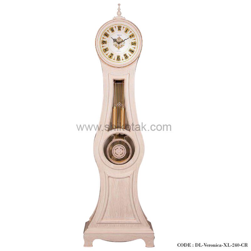 ساعت ایستاده چوبی کرم طرح ورونیکا