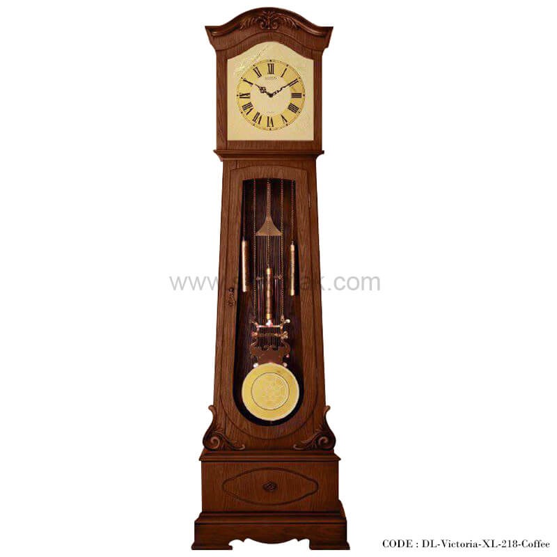 ساعت ایستاده پاندول دار فندقی طرح ویکتوریا