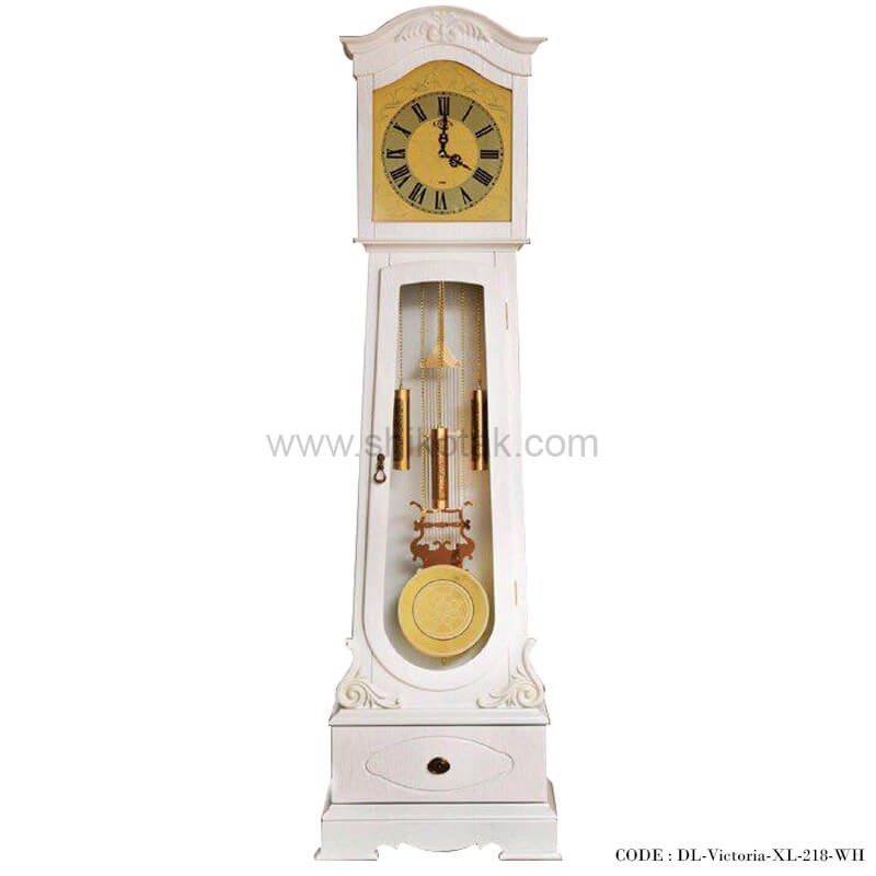 ساعت ایستاده پاندول دار سفید طرح ویکتوریا