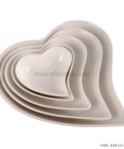 ست کاسه سرامیکی 5 سایز قلبی
