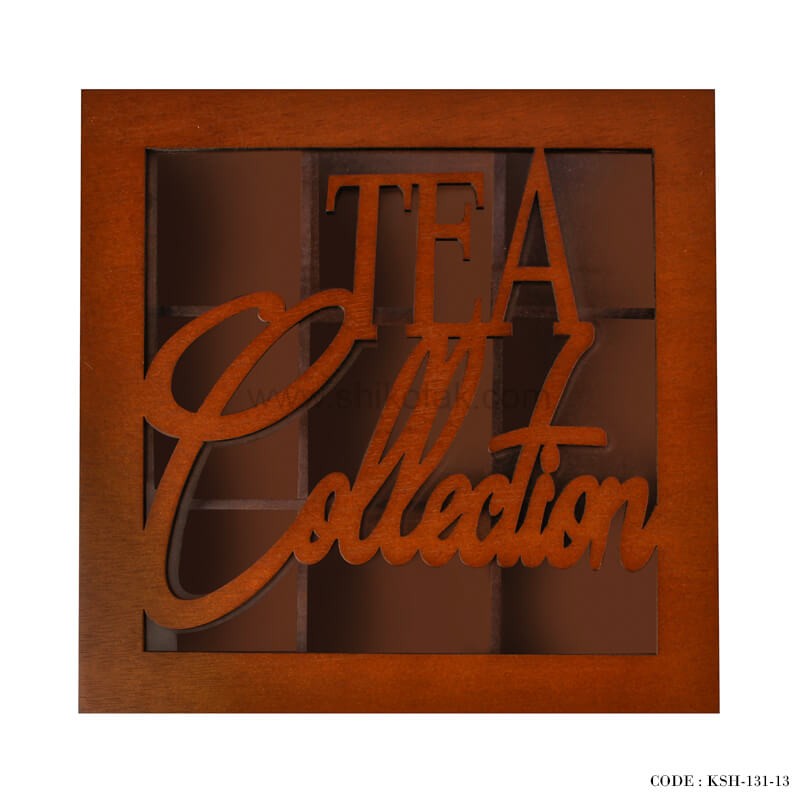 جعبه تی بگ چوبی 9 خانه