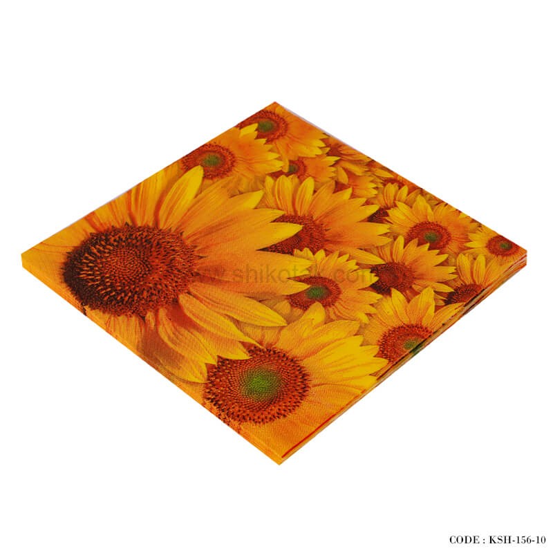دستمال کاغذی سفره بسته 20 عددی طرح گل آفتابگردان