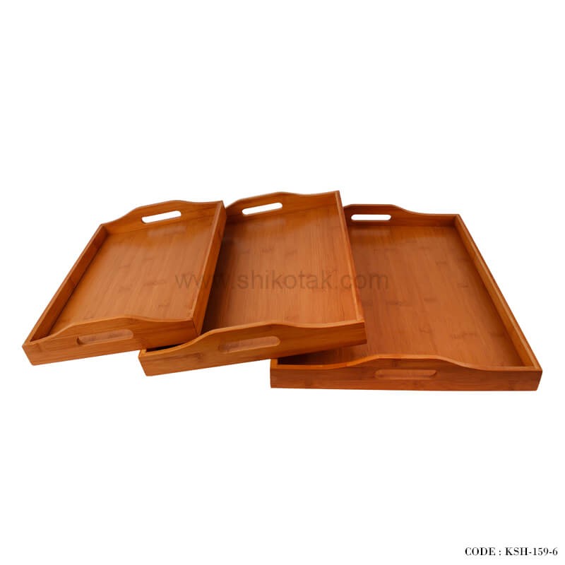 سینی چوبی بامبو سه سایز
