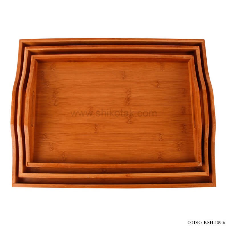 سینی چوبی بامبو سه سایز