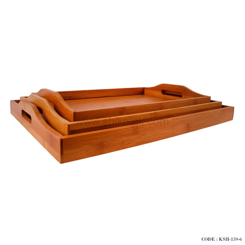 سینی چوبی بامبو سه سایز