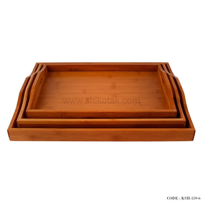 سینی چوبی بامبو سه سایز