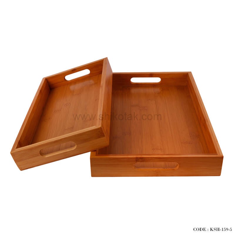 سینی چای چوبی دو سایز