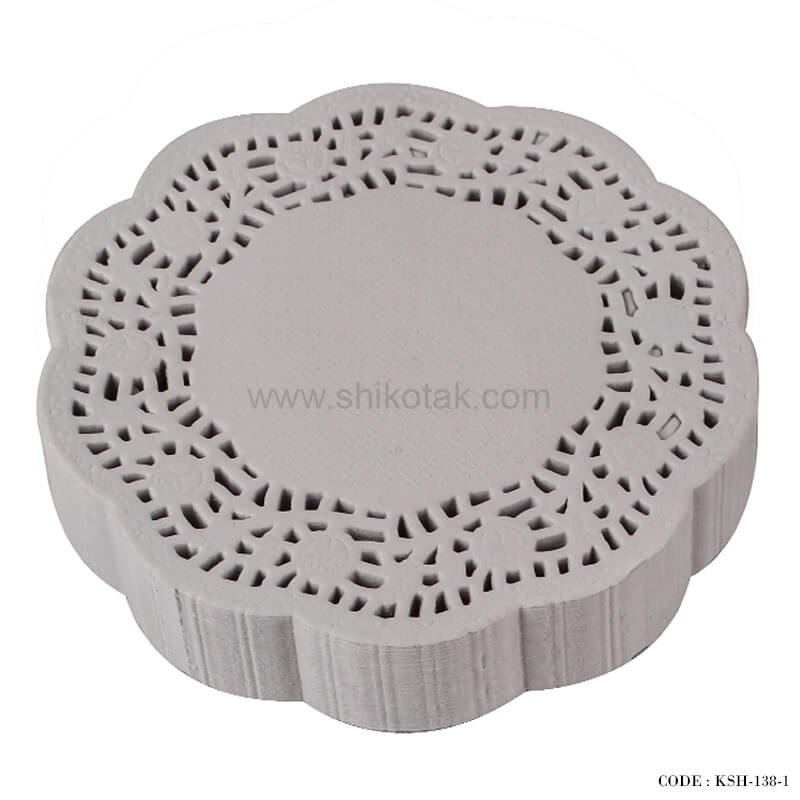 زیرلیوانی کاغذی دانتل طرح گل کوچک