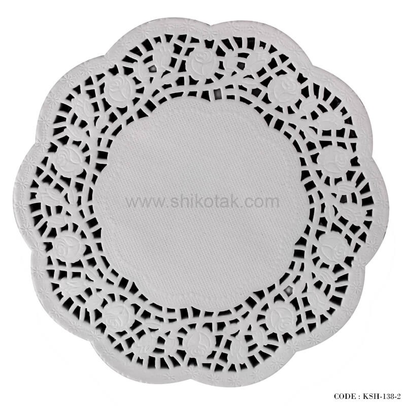 زیرلیوانی کاغذی دانتل طرح گل متوسط