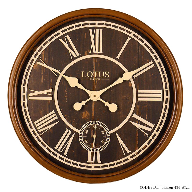ساعت دیواری چوبی قهوه ای مدل Johnson