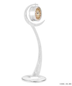 ساعت کنارسالنی چوبی سفید طرح دوطرفه