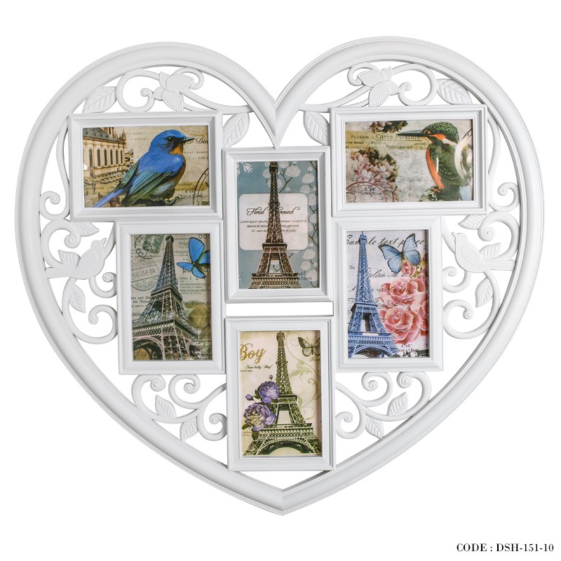 قاب عکس 6تایی پلاستیکی طرح قلب