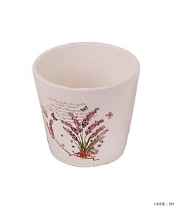 گلدان سفالی سفید کوچک سری c