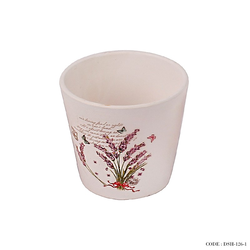 گلدان سفالی سفید کوچک سری c