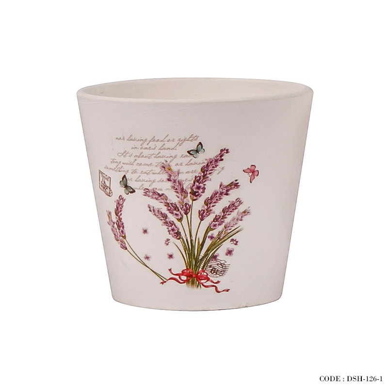 گلدان سفالی سفید کوچک سری c