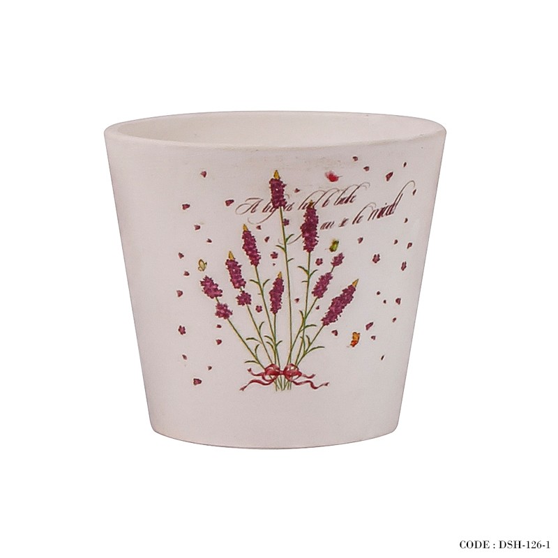 گلدان سفالی گلدار کوچک سری d