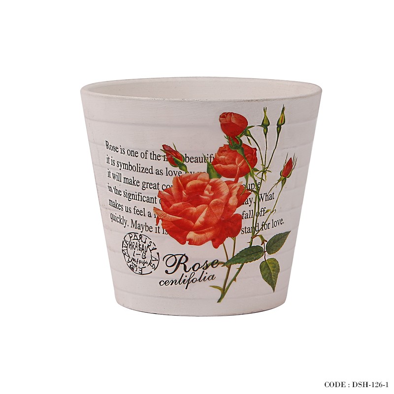 گلدان گل طبیعی سفالی سری g