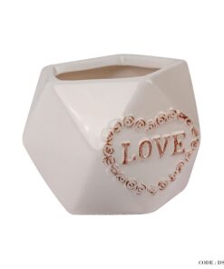 گلدان سرامیکی طرح home چند ضلعی