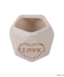 گلدان سرامیکی طرح home چند ضلعی