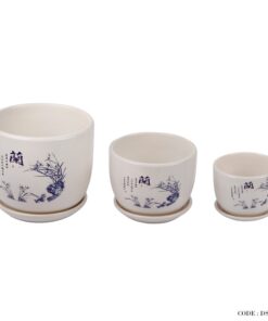 گلدان و زیرگلدانی سرامیکی سری 126-6-c