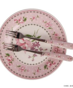 سرویس کیک خوری و پیش دستی آنجلا صورتی