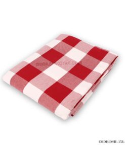 رومیزی ناهار خوری طرح چهارخونه قرمز و سفید