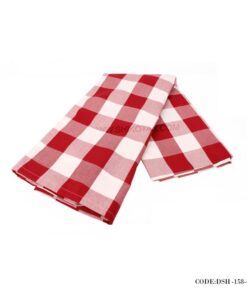 رومیزی ناهار خوری طرح چهارخونه قرمز و سفید