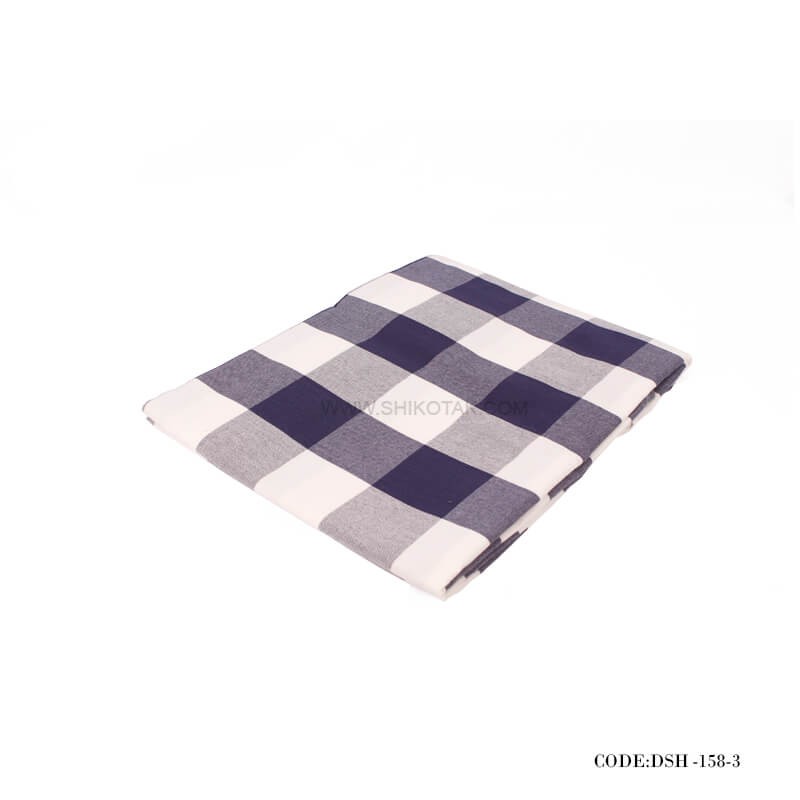 رومیزی پارچه ای طرح چهارخونه آبی و سفید