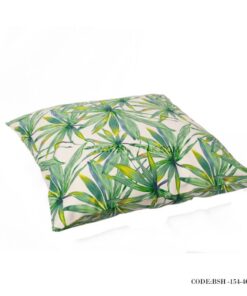 کوسن سبز با بالشتک طرح برگ بامبو