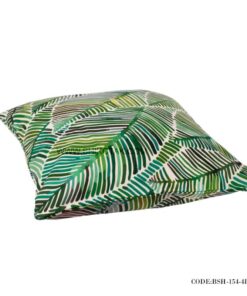 کاور کوسن و کوسن پر شده طرح برگ های رنگی سبز