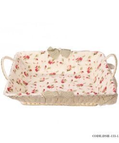 سبد نان حصیری گلدار طرح Pink Rose