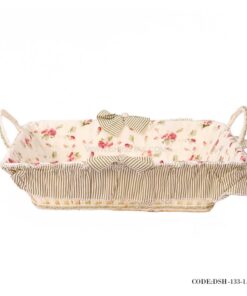 سبد نان حصیری گلدار طرح Pink Rose