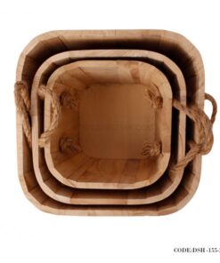 باکس چوبی نظم دهنده سه سایز گردویی طرح Home