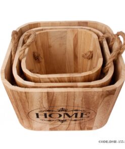 باکس چوبی نظم دهنده سه سایز گردویی طرح Home