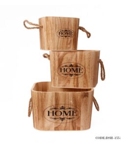 باکس چوبی نظم دهنده سه سایز گردویی طرح Home