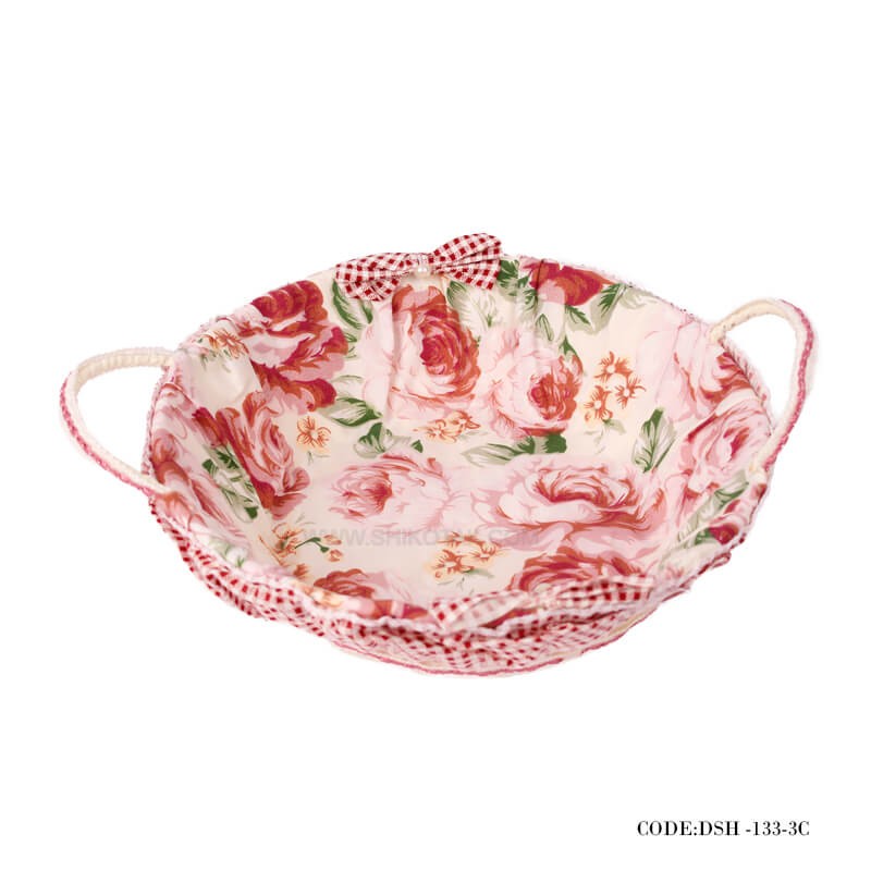 سبد نان عروس گرد دسته دار طرح Rosy