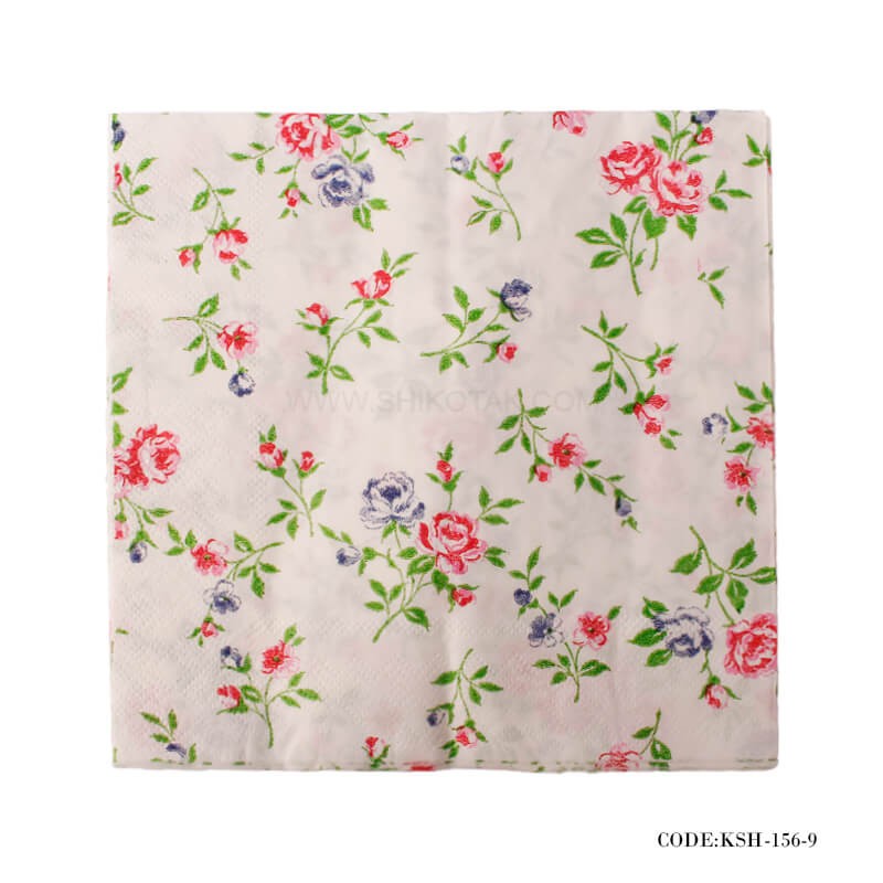 دستمال تو سینی کاغذی بسته 20 عددی  طرح گل های رز
