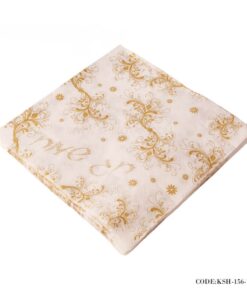 دستمال سفره فانتزی کاغذی بسته 20 عددی طرح گل های طلایی