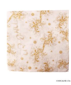 دستمال سفره فانتزی کاغذی بسته 20 عددی طرح گل های طلایی