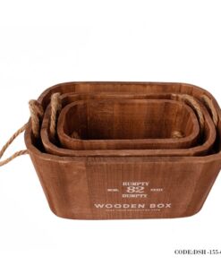 باکس چوبی سه عددی قهوه ای