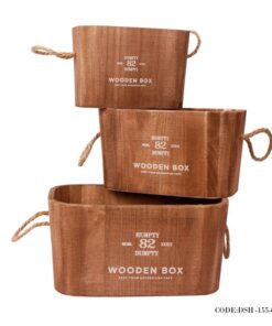 باکس چوبی سه عددی قهوه ای